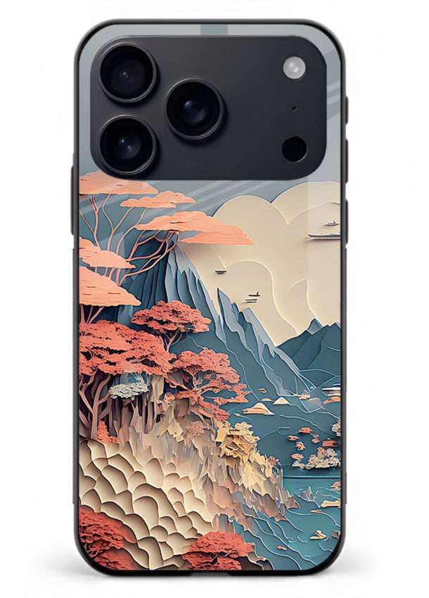 Coral Fantasy Hills surreal coral landscape artwork iphone 18 pro glass back cover