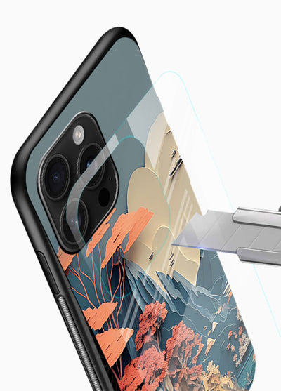 Coral Fantasy Hills surreal coral landscape artwork glossy vibrant premium glass back cover - Angle Blade