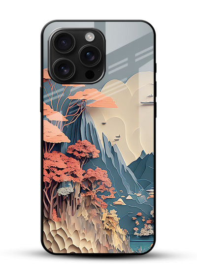 Coral Fantasy Hills surreal coral landscape artwork glossy vibrant premium glass back cover - Angle Front