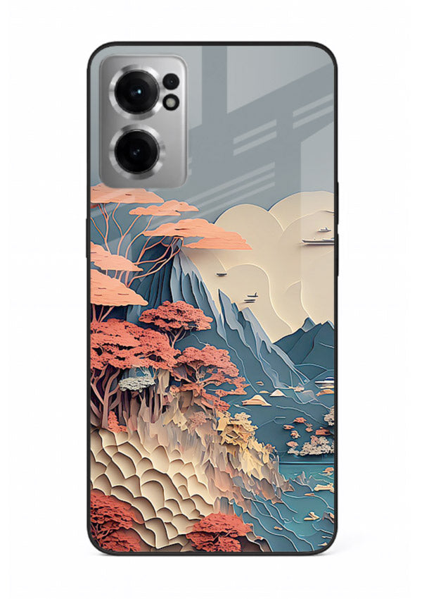 Coral Fantasy Hills surreal coral landscape artwork OnePlus Nord CE2 5G glass back cover