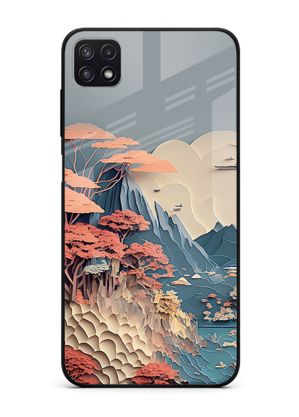 Coral Fantasy Hills surreal coral landscape artwork Samsung A22 5G glass back cover