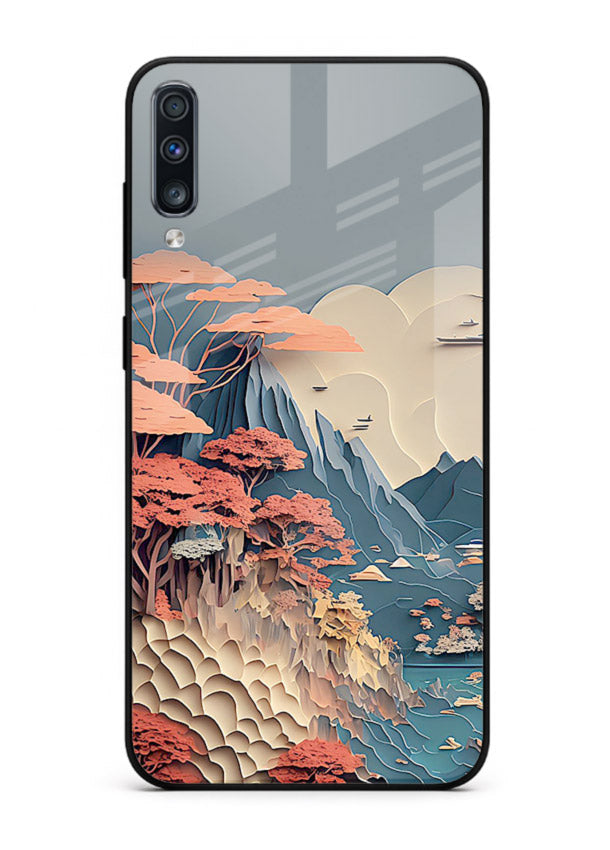 Coral Fantasy Hills surreal coral landscape artwork Samsung A70 glass back cover