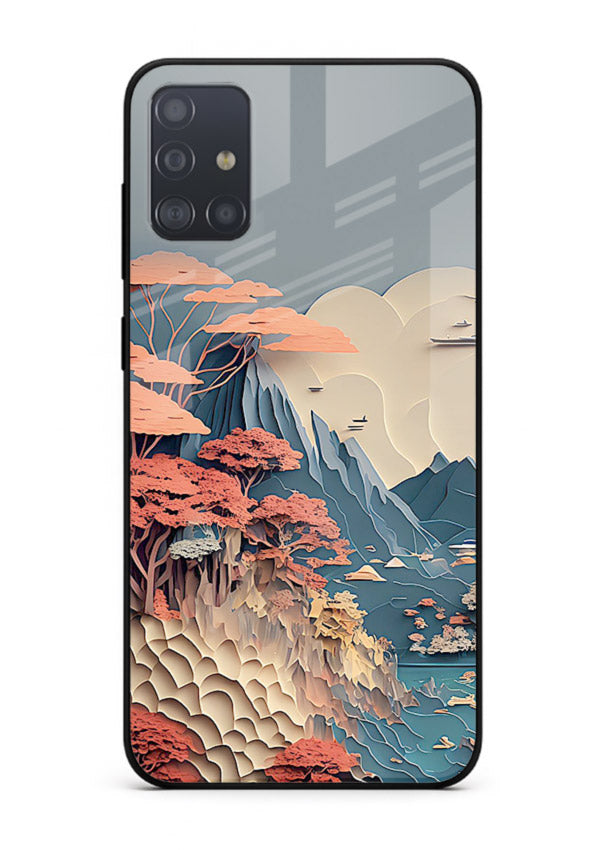 Coral Fantasy Hills surreal coral landscape artwork Samsung A71 glass back cover
