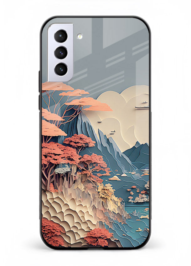 Coral Fantasy Hills surreal coral landscape artwork Samsung S21 Plus glass back cover