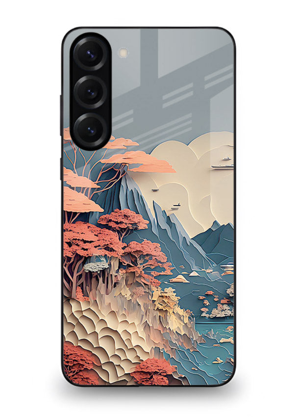 Coral Fantasy Hills surreal coral landscape artwork Samsung S23 Plus glass back cover