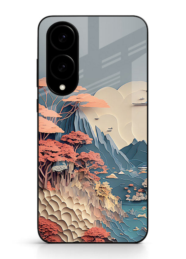 Coral Fantasy Hills surreal coral landscape artwork Samsung S25 Edge glass back cover