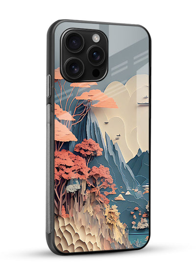 Coral Fantasy Hills surreal coral landscape artwork glossy vibrant premium glass back cover - Angle Side