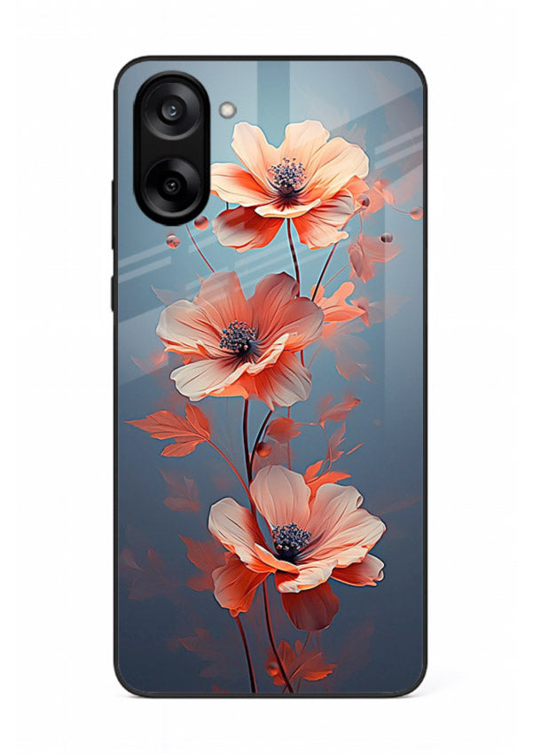 Coral stem artwork on OnePlus Nord CE5 glass back cover with warm minimal botanical accents.