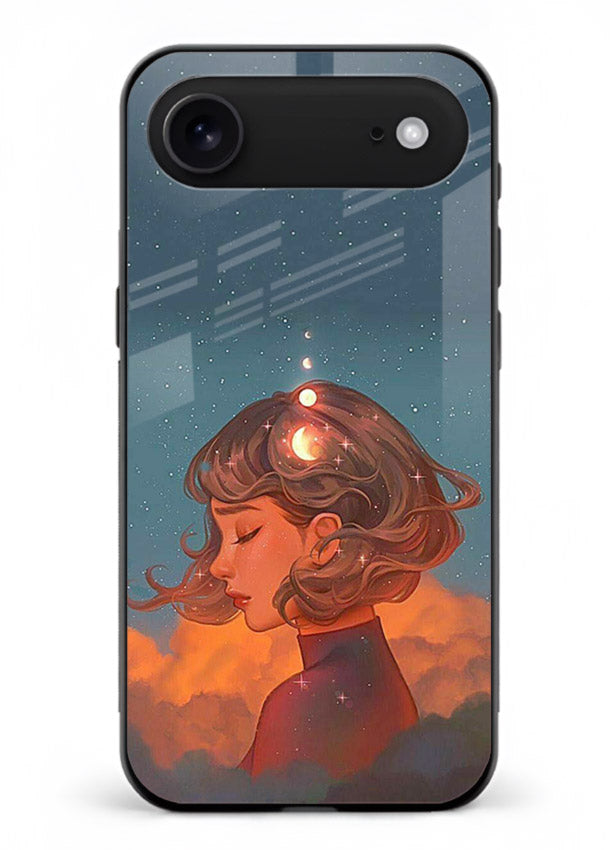 Cosmic Dream Girl dreamy cosmic artwork iphone 18 air glass back cover
