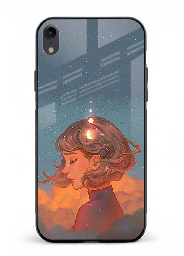 Cosmic Dream Girl dreamy cosmic artwork iphone xr glass back cover