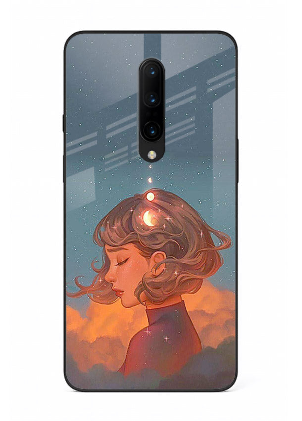 Cosmic Dream Girl dreamy cosmic artwork OnePlus 7T Pro glass back cover