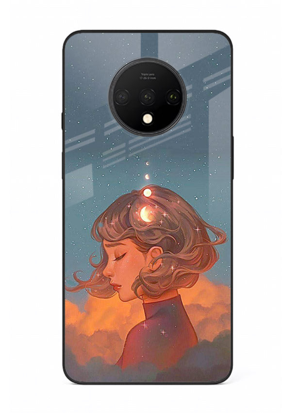 Cosmic Dream Girl dreamy cosmic artwork OnePlus 7T glass back cover