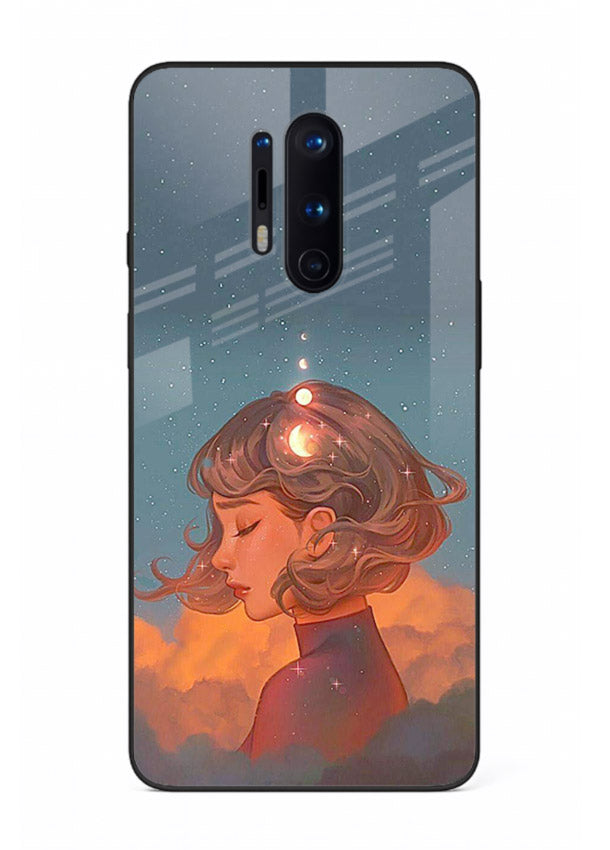 Cosmic Dream Girl dreamy cosmic artwork OnePlus 8 Pro glass back cover