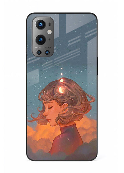 Cosmic Dream Girl dreamy cosmic artwork OnePlus 9 glass back cover