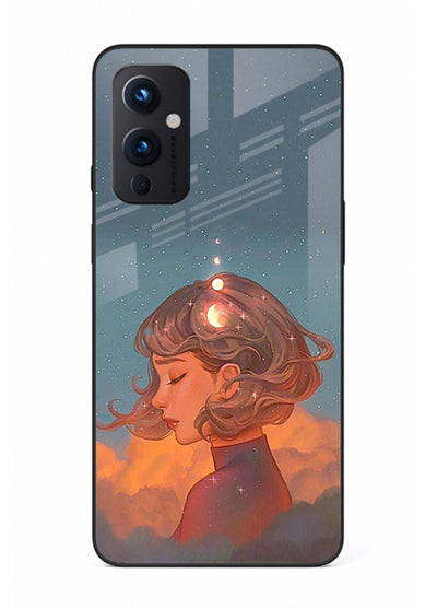 Cosmic Dream Girl dreamy cosmic artwork OnePlus 9 Pro glass back cover
