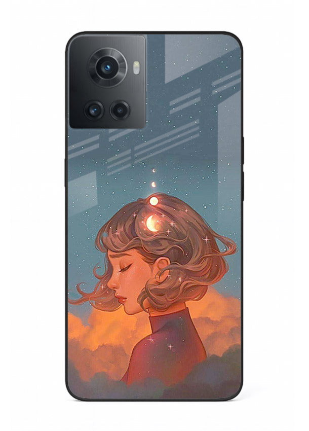 Cosmic Dream Girl dreamy cosmic artwork OnePlus 10R glass back cover