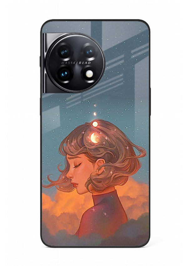 Cosmic Dream Girl dreamy cosmic artwork OnePlus 11R glass back cover