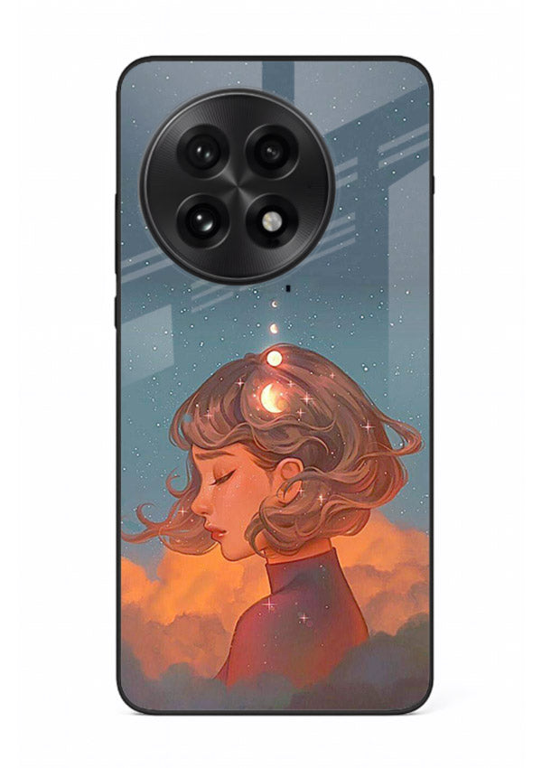 Cosmic Dream Girl dreamy cosmic artwork OnePlus 13 glass back cover