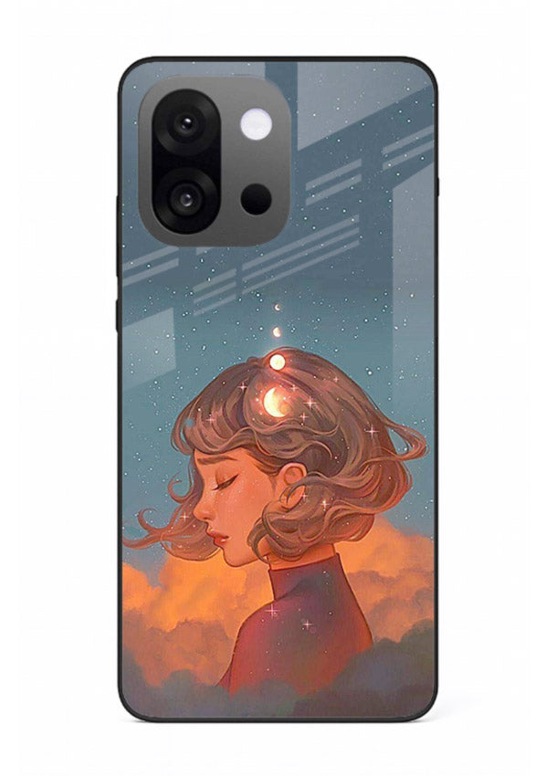 Cosmic Dream Girl dreamy cosmic artwork OnePlus 13s glass back cover