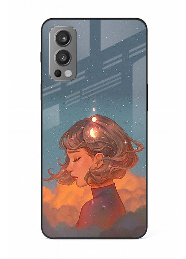 Cosmic Dream Girl dreamy cosmic artwork OnePlus Nord 2 glass back cover