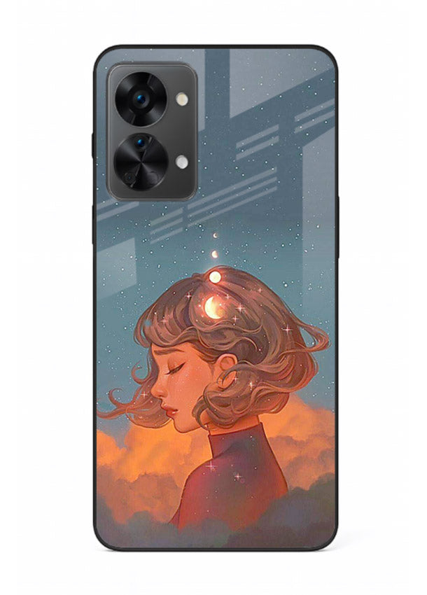 Cosmic Dream Girl dreamy cosmic artwork OnePlus Nord 2T glass back cover