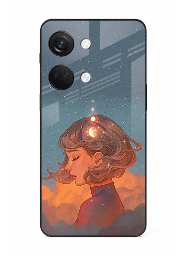 Cosmic Dream Girl dreamy cosmic artwork OnePlus Nord 3 glass back cover