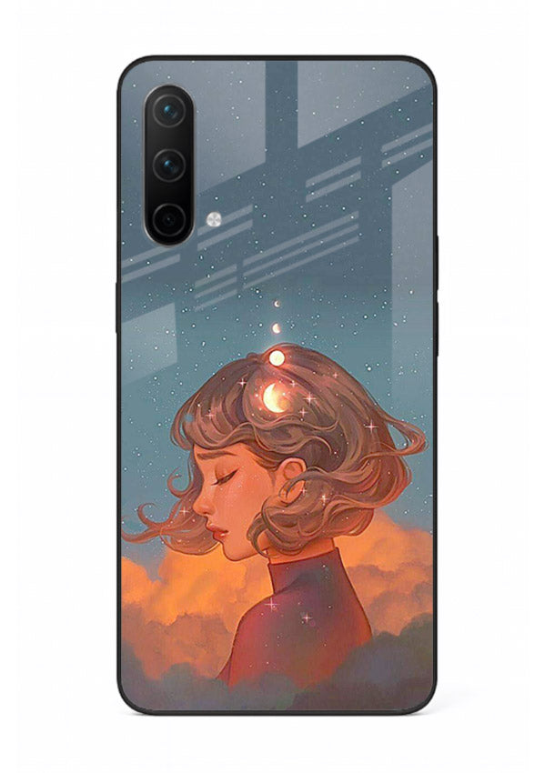 Cosmic Dream Girl dreamy cosmic artwork OnePlus Nord CE 5G glass back cover
