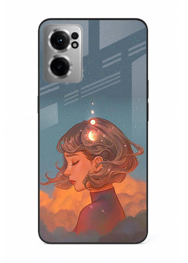 Cosmic Dream Girl dreamy cosmic artwork OnePlus Nord CE2 5G glass back cover