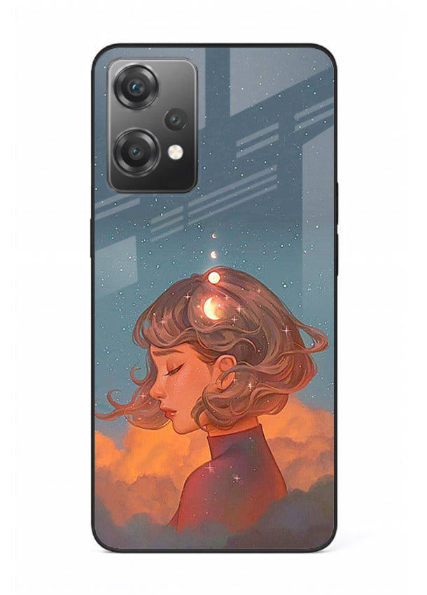 Cosmic Dream Girl dreamy cosmic artwork OnePlus Nord CE2 Lite 5G glass back cover