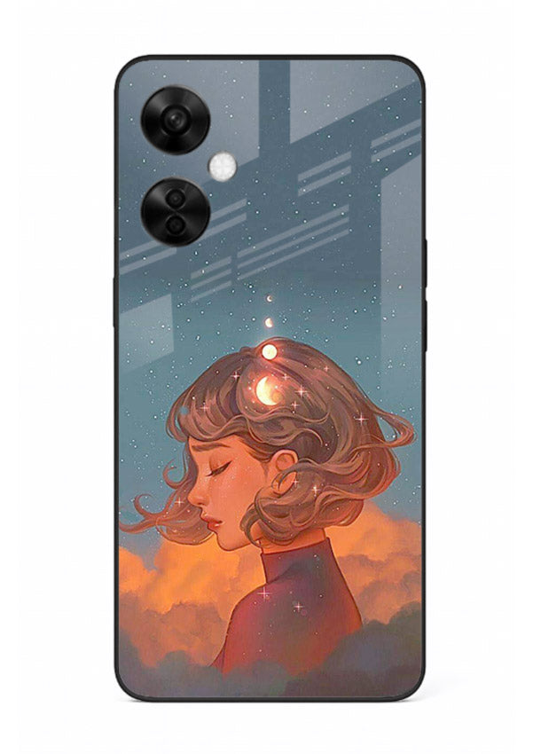 Cosmic Dream Girl dreamy cosmic artwork OnePlus Nord CE3 Lite glass back cover