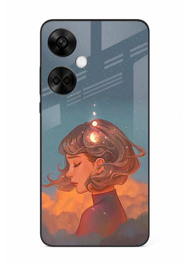 Cosmic Dream Girl dreamy cosmic artwork OnePlus Nord CE3 glass back cover
