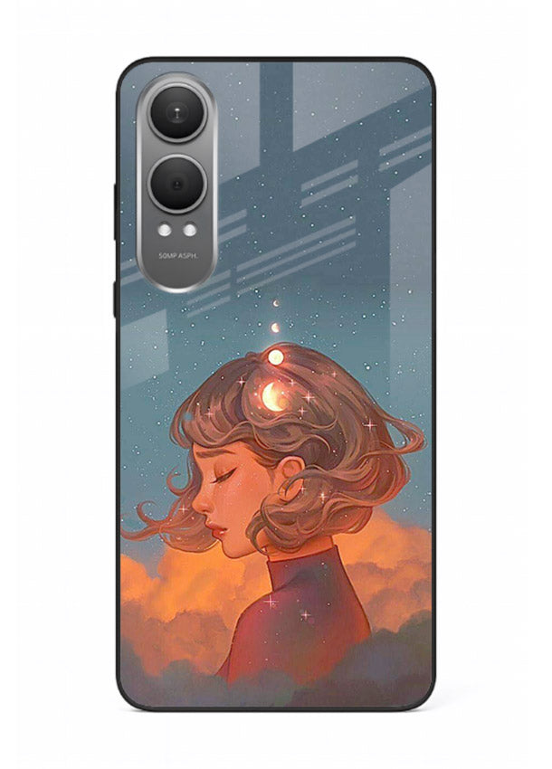 Cosmic Dream Girl dreamy cosmic artwork OnePlus Nord CE4 Lite glass back cover