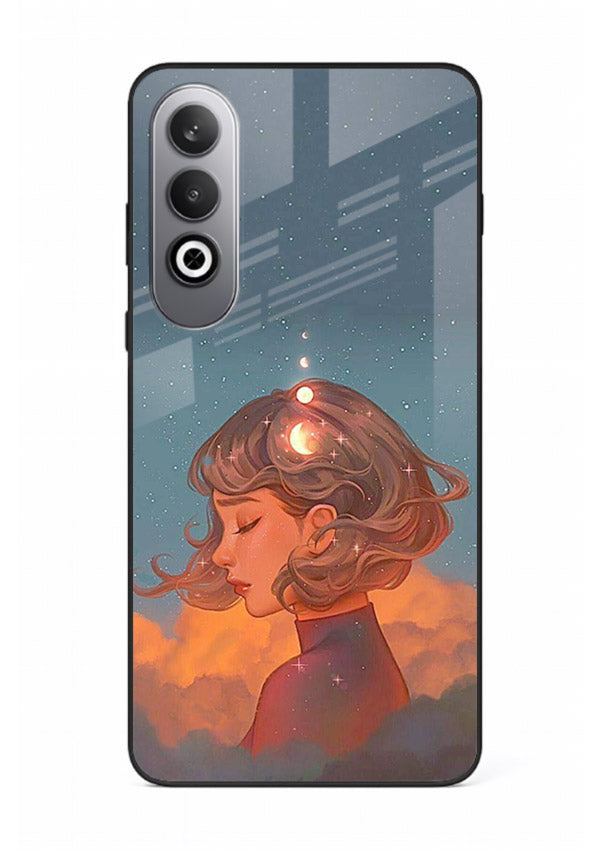 Cosmic Dream Girl dreamy cosmic artwork OnePlus Nord CE4 glass back cover