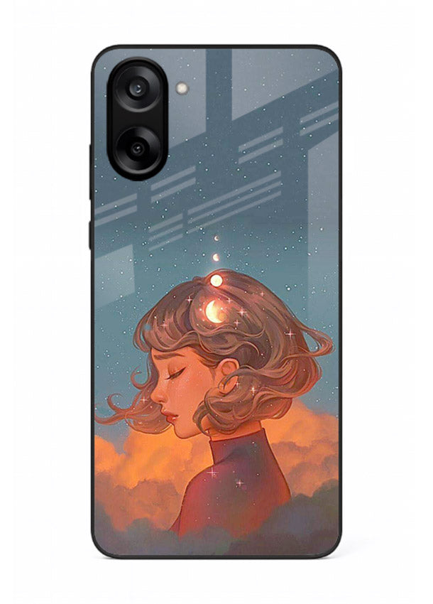 Cosmic Dream Girl dreamy cosmic artwork OnePlus Nord CE5 glass back cover