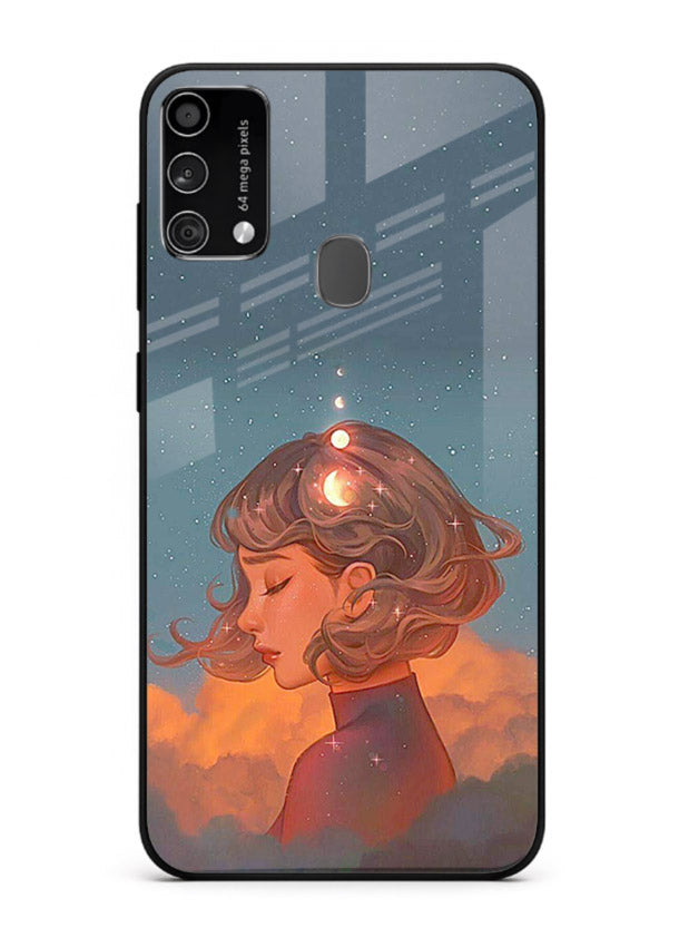 Cosmic Dream Girl dreamy cosmic artwork Samsung F41 glass back cover
