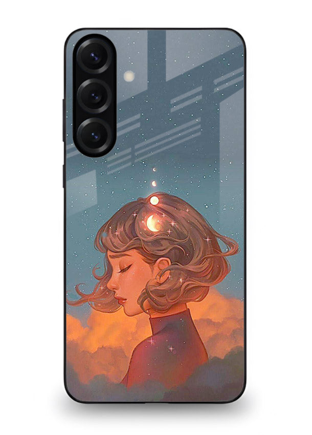Cosmic Dream Girl dreamy cosmic artwork Samsung A16 5G glass back cover