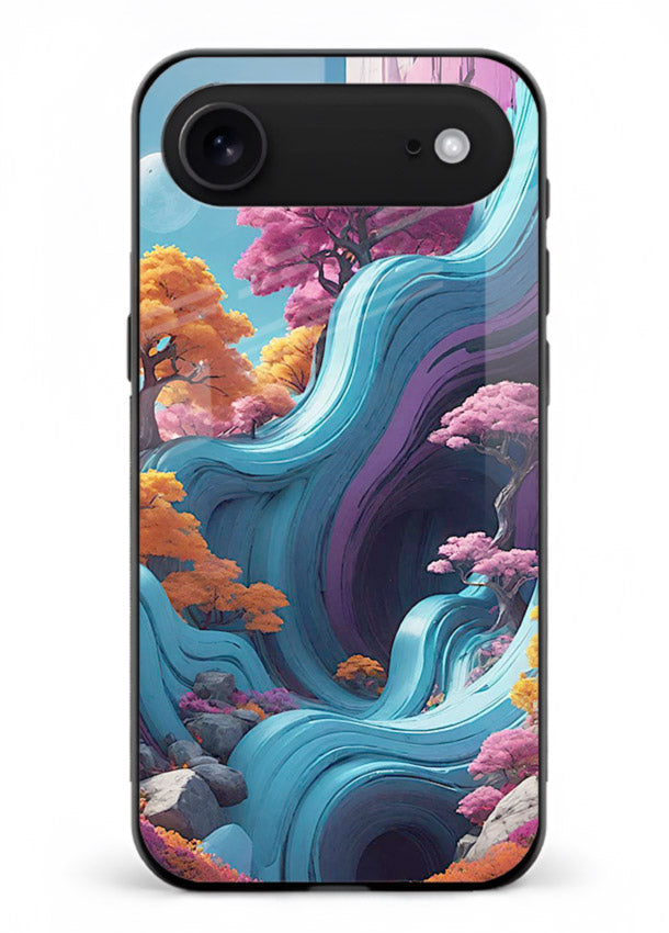 Cosmic Flow Hills surreal cosmic landscape artwork iphone 17 air glass back cover
