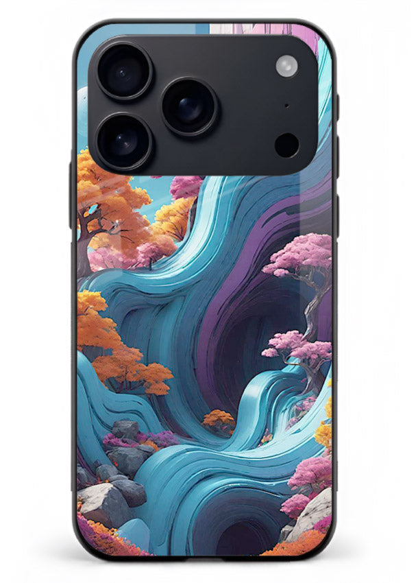 Cosmic Flow Hills surreal cosmic landscape artwork iphone 18 pro max glass back cover
