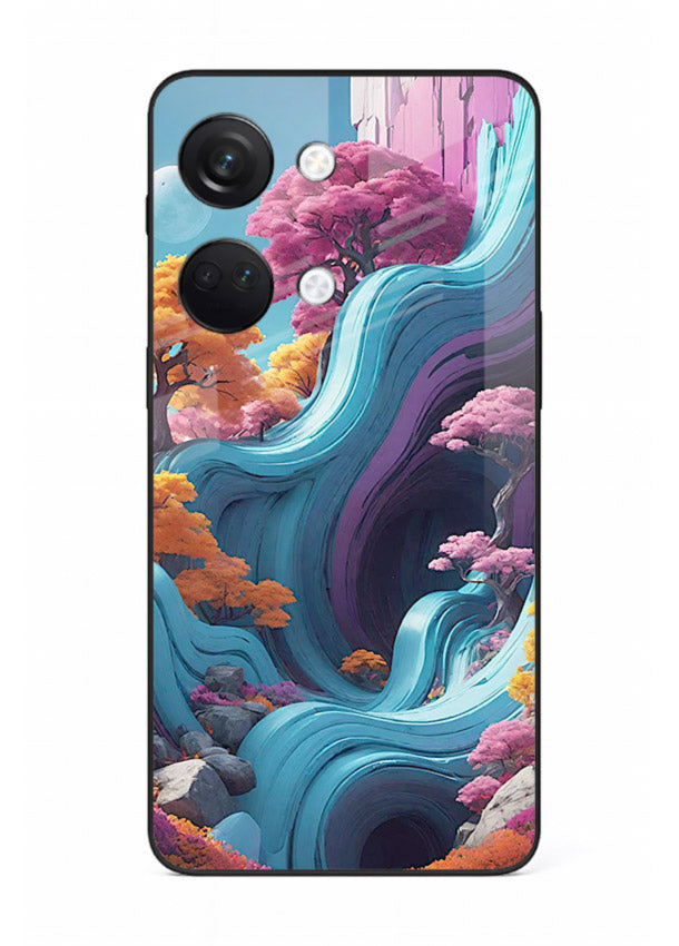 Cosmic Flow Hills surreal cosmic landscape artwork OnePlus Nord 3 glass back cover