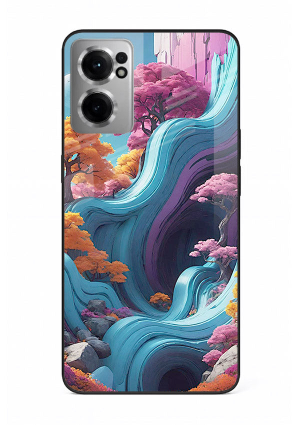 Cosmic Flow Hills surreal cosmic landscape artwork OnePlus Nord CE2 5G glass back cover