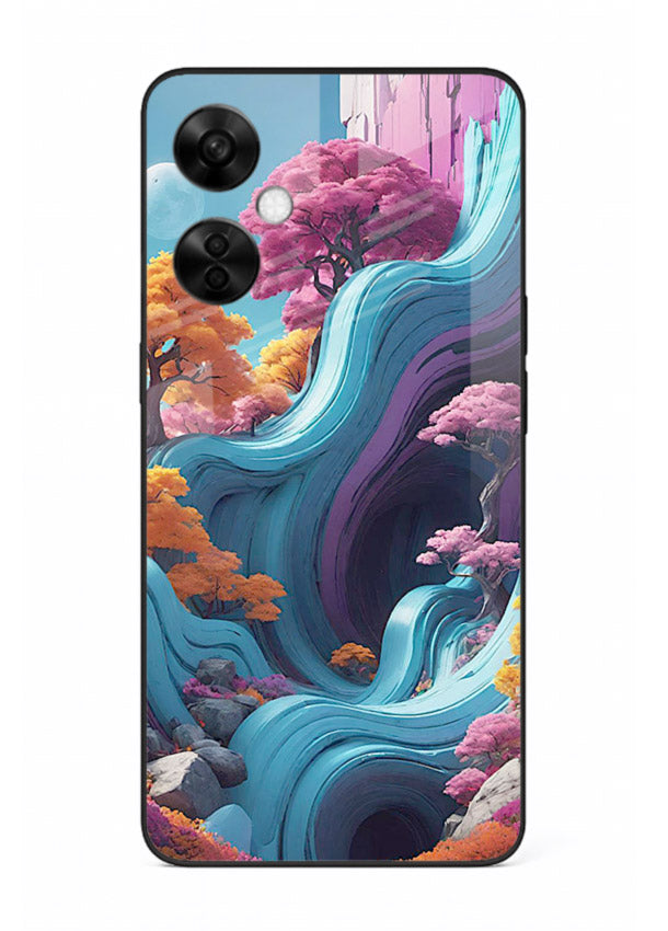 Cosmic Flow Hills surreal cosmic landscape artwork OnePlus Nord CE3 Lite glass back cover