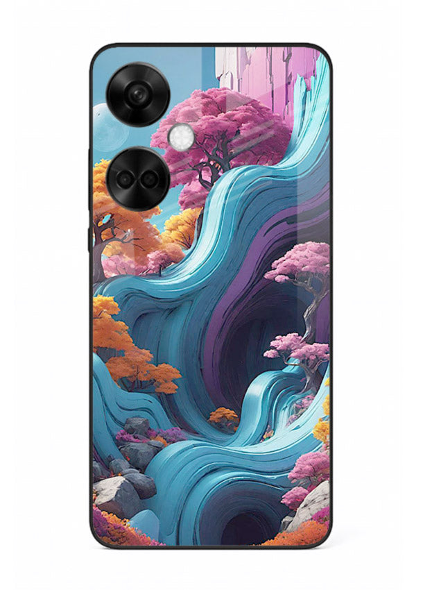 Cosmic Flow Hills surreal cosmic landscape artwork OnePlus Nord CE3 glass back cover