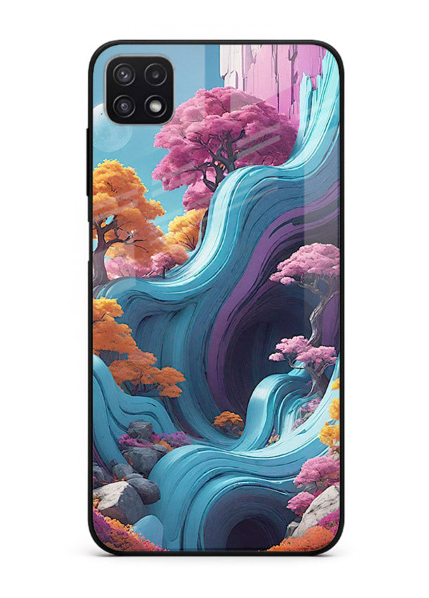 Cosmic Flow Hills surreal cosmic landscape artwork Samsung A22 5G glass back cover