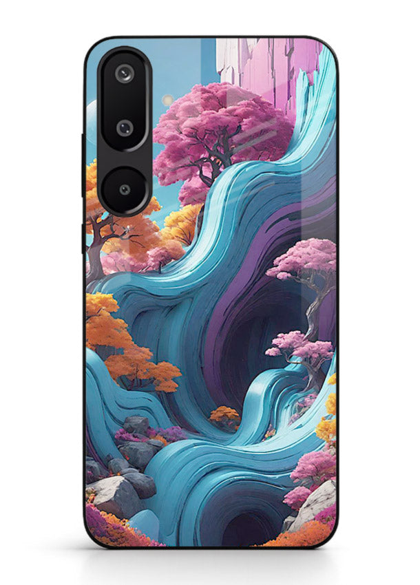 Cosmic Flow Hills surreal cosmic landscape artwork Samsung M16 5G glass back cover