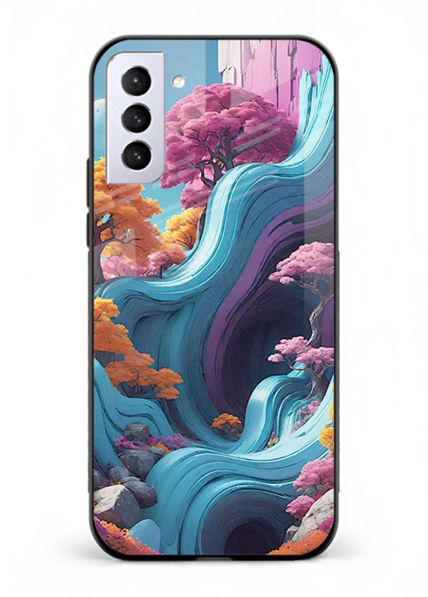 Cosmic Flow Hills surreal cosmic landscape artwork Samsung S21 FE glass back cover