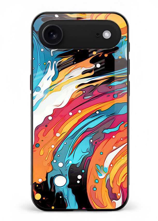 Cosmic Paint Splash vibrant abstract pattern iphone 18 air glass back cover