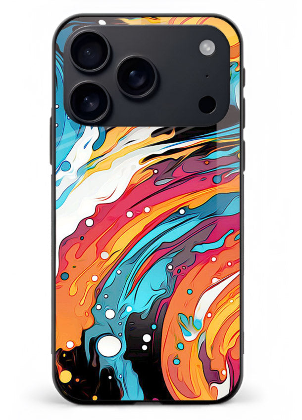Cosmic Paint Splash vibrant abstract pattern iphone 17 pro max glass back cover