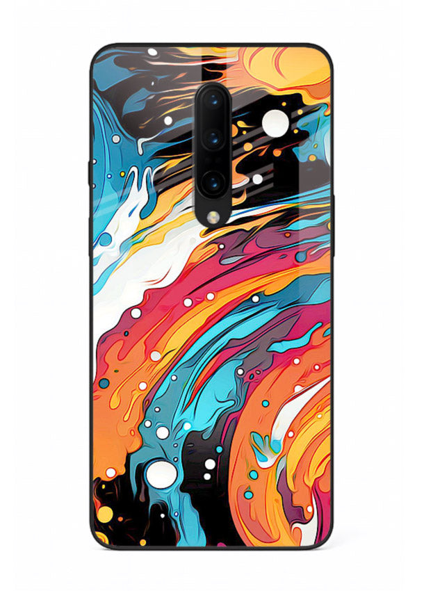 Cosmic Paint Splash vibrant abstract pattern OnePlus 7T Pro glass back cover