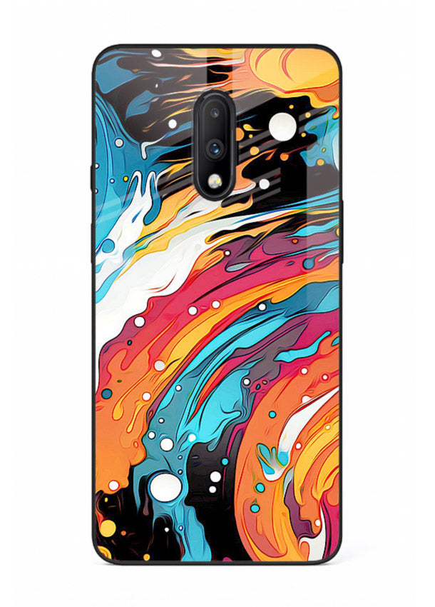 Cosmic Paint Splash vibrant abstract pattern OnePlus 7 glass back cover