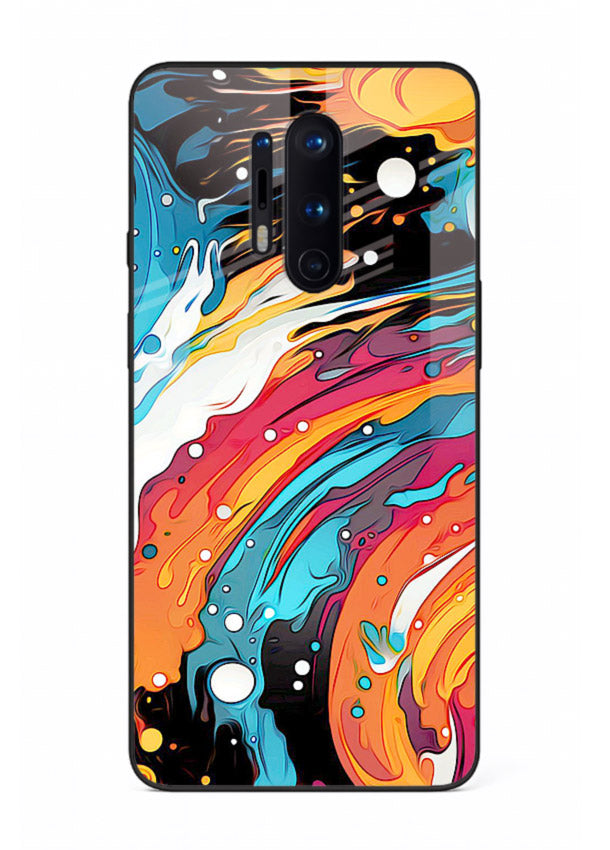 Cosmic Paint Splash vibrant abstract pattern OnePlus 8 Pro glass back cover
